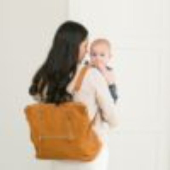Bella Tunno Boss Bag only, Back-Pack Cognac Diaper Bag-Vegan Leather - Picture 7 of 8